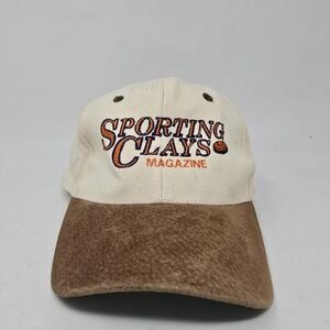 Vintage Sporting Clays Magazine Suede Brim Hat KC Collections Adjustable Brown